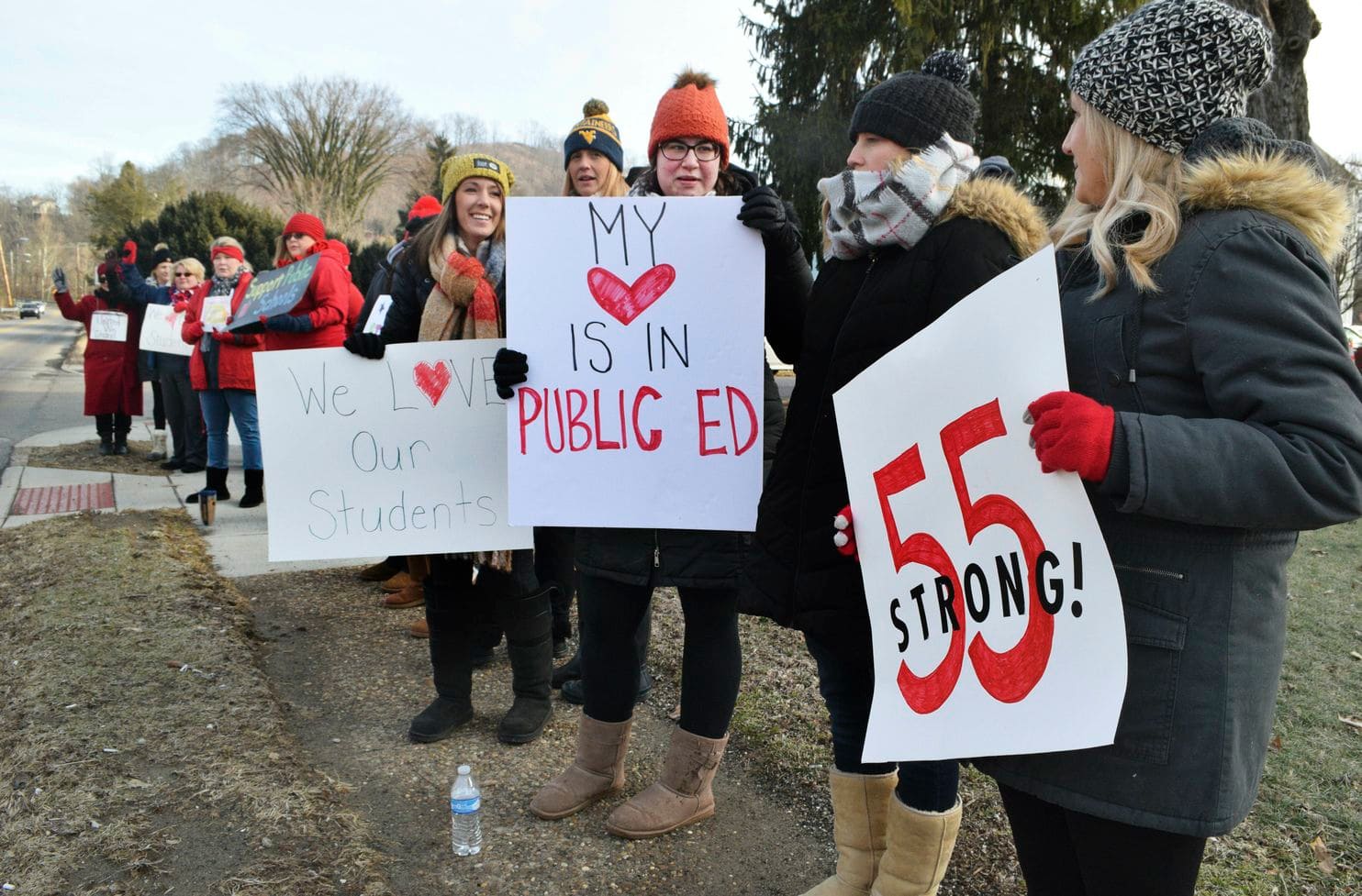 Foto de profes en huelga